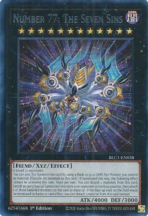 Image of Number 77: The Seven Sins (Silver) [BLC1-EN038] Ultra Rare