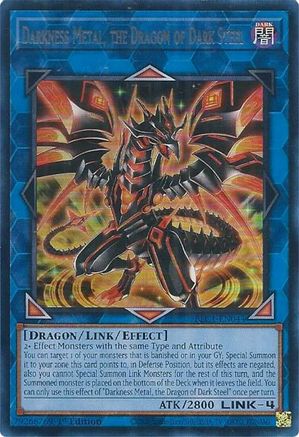 Image of Darkness Metal, the Dragon of Dark Steel (Silver) [BLC1-EN044] Ultra Rare