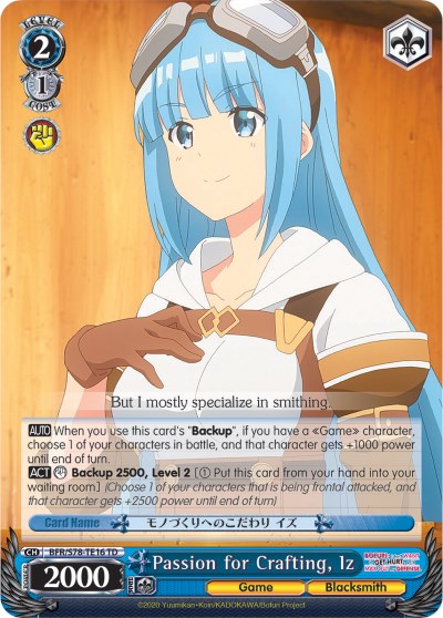 Image of Passion for Crafting, Iz (BFR/S78-TE16 TD) [BOFURI: I Don't Want to Get Hurt, so I'll Max Out My Defense]