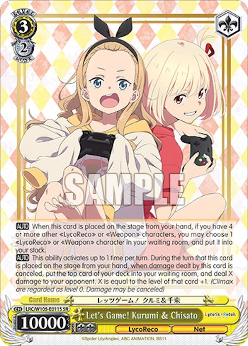 Image of Let's Game! Kurumi & Chisato (LRC/W105-E011S SR) [Lycoris Recoil]