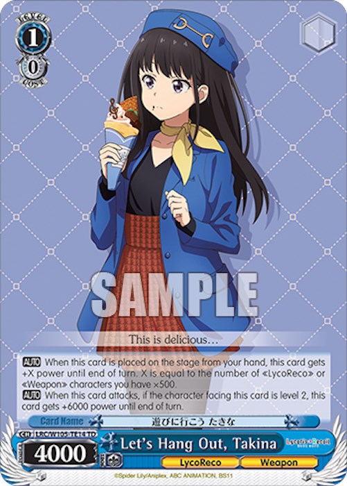 Image of Let's Hang Out, Takina (LRC/W105-TE14 TD) [Lycoris Recoil]