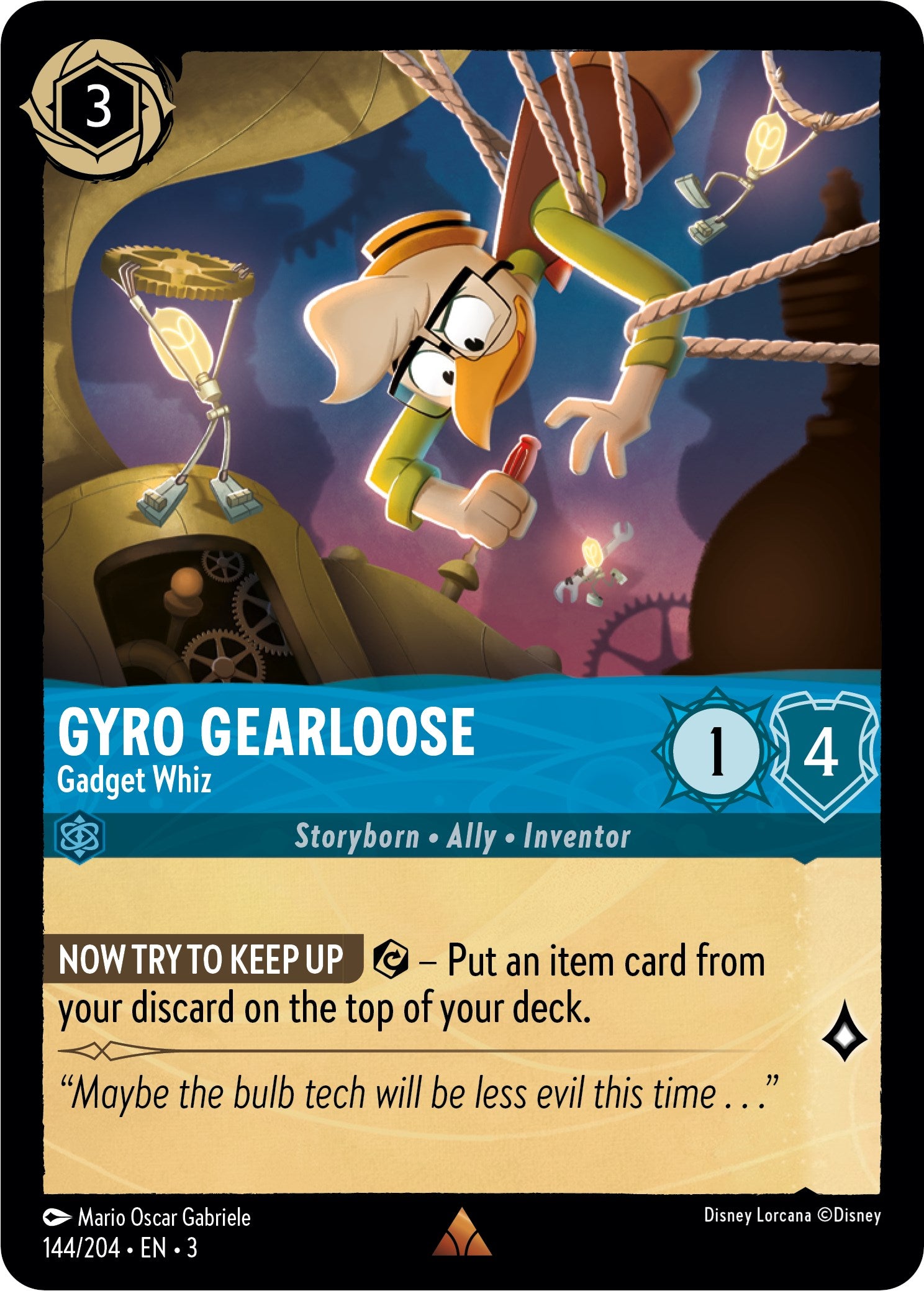 Image of Gyro Gearloose - Gadget Whiz (144//204) [Into the Inklands]