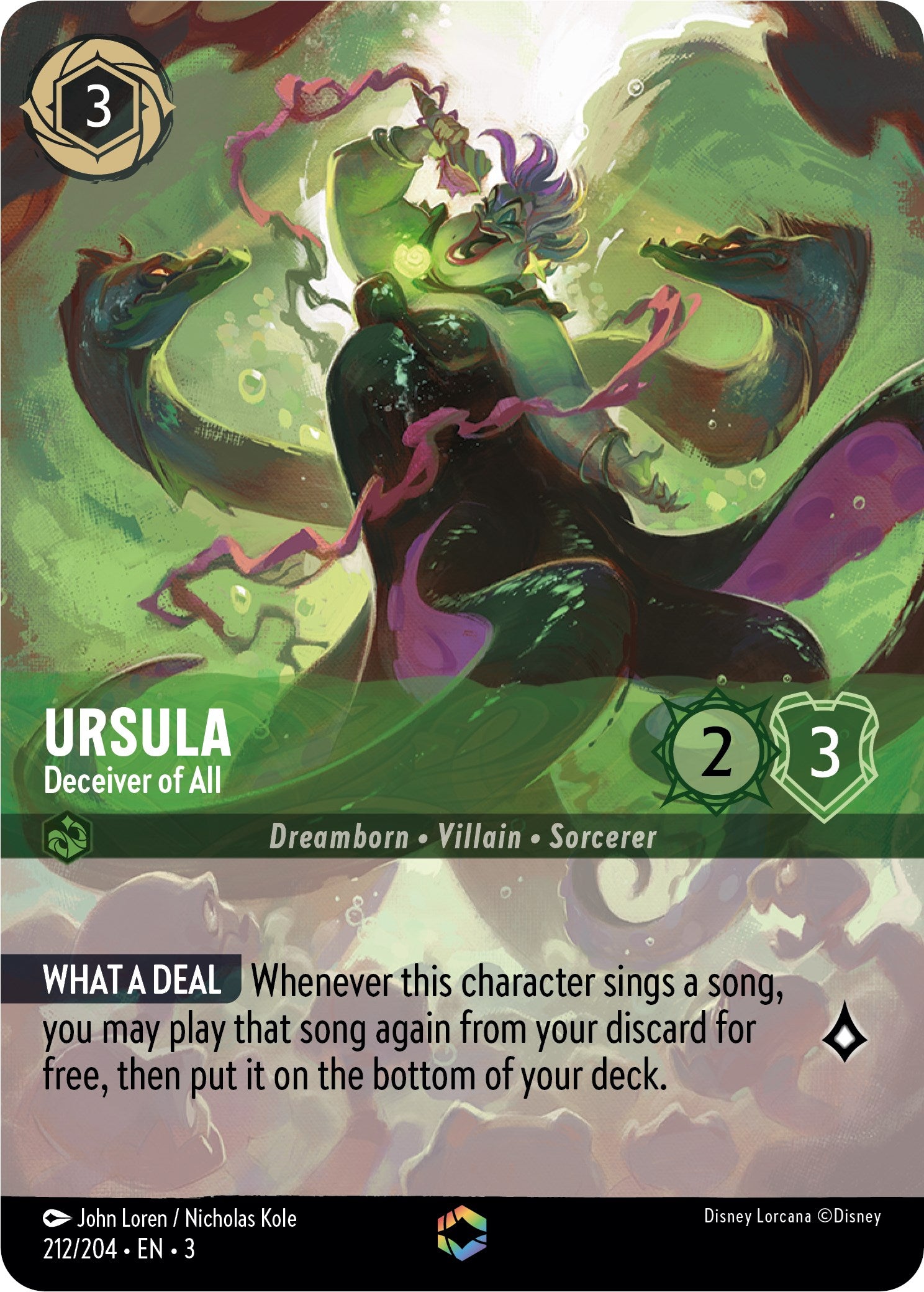 Image of Ursula - Deceiver of All (Enchanted) (212/204) [Into the Inklands]