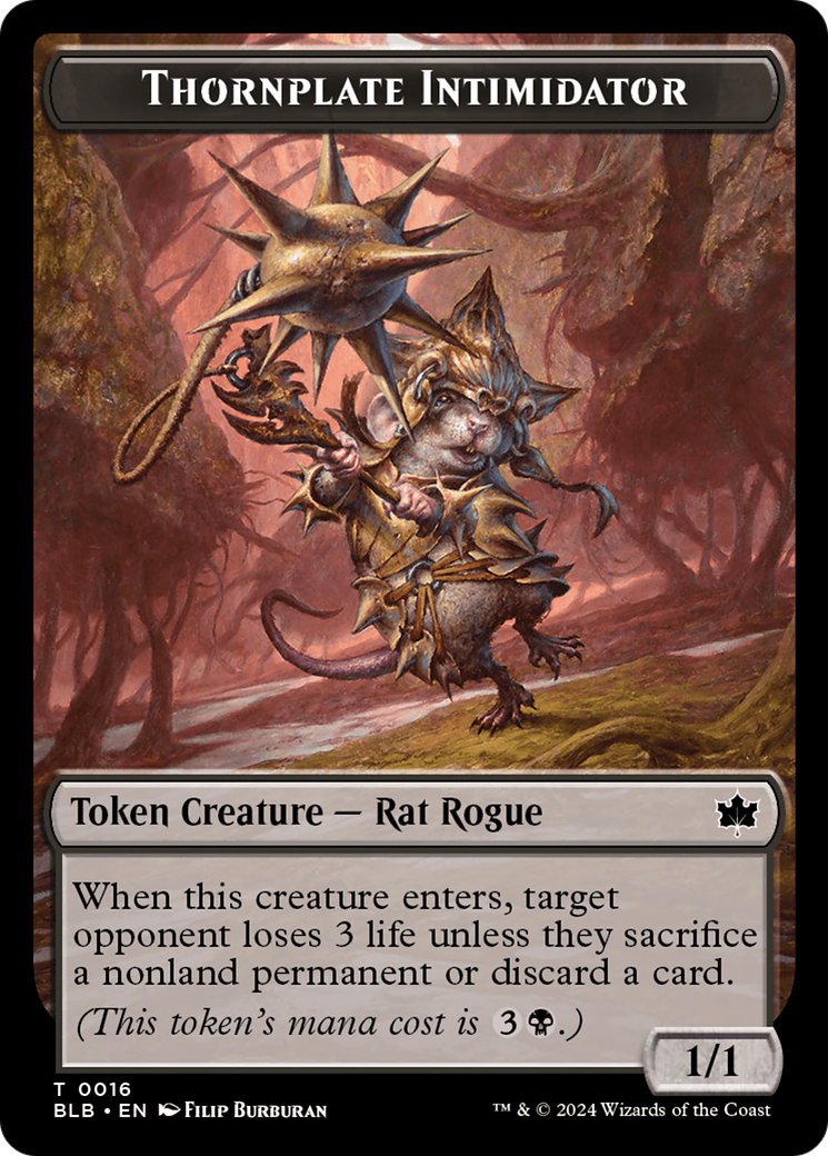 Image of Thornplate Intimidator Token [Bloomburrow Tokens]