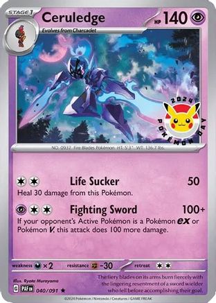 Image of Ceruledge (040/091) (Pokemon Day 2024)(Cosmos Holo) [Scarlet & Violet: Black Star Promos]