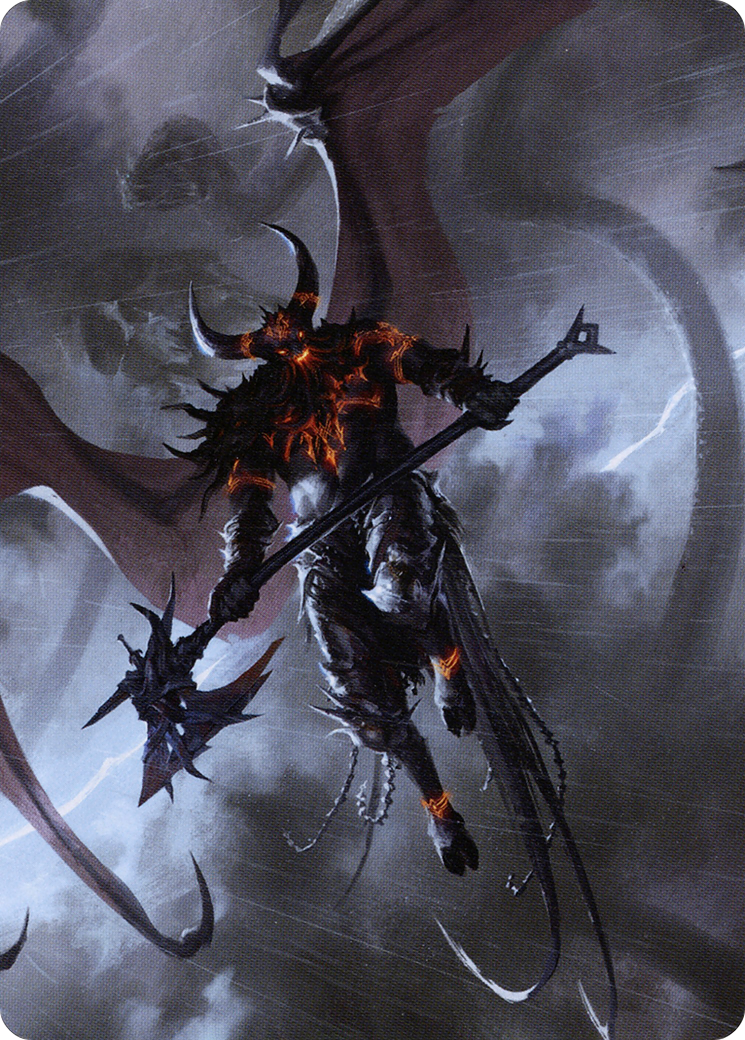 Image of Burning-Rune Demon Art Card [Kaldheim Art Series]