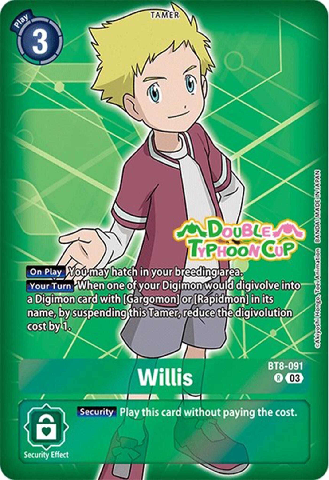Image of Willis [BT8-091] (Reprint) [Starter Deck: Double Typhoon Advanced Deck Set Pre-Release Cards]