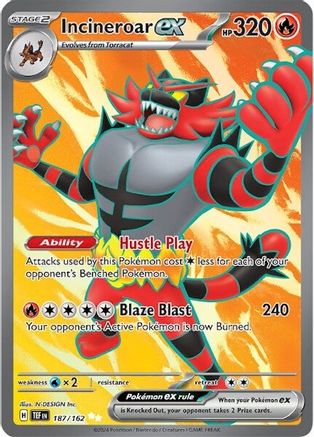 Image of Incineroar ex (187/162) [Scarlet & Violet: Temporal Forces]