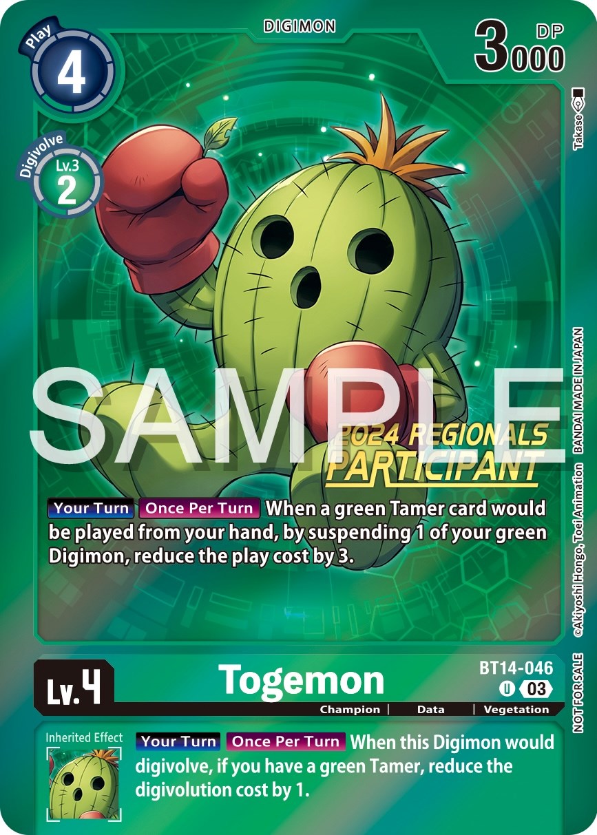 Image of Togemon [BT14-046] (2024 Regionals Participant) [Blast Ace Promos]