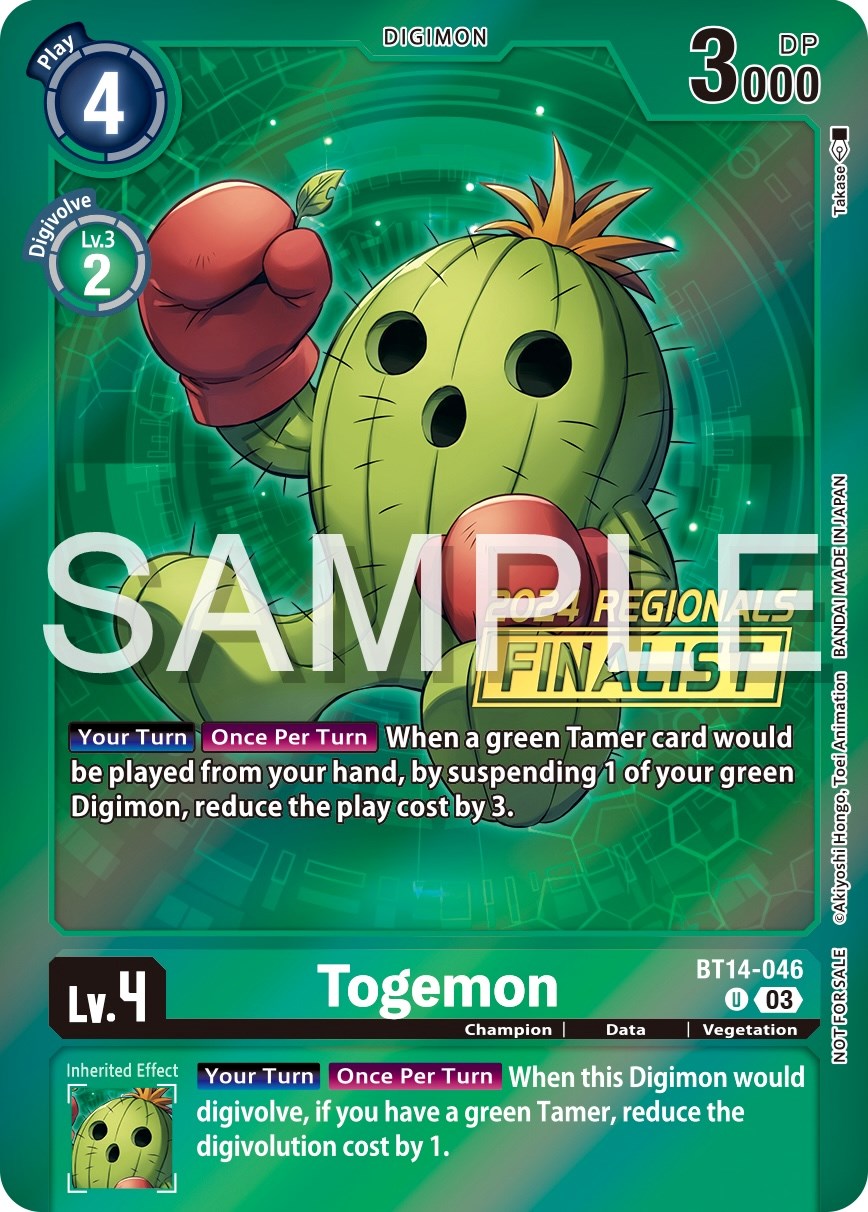 Image of Togemon [BT14-046] (2024 Regionals Finalist) [Blast Ace Promos]