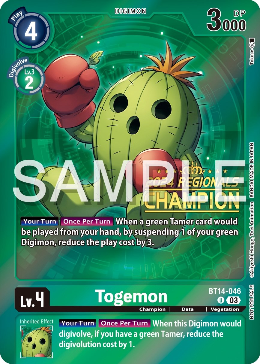 Image of Togemon [BT14-046] (2024 Regionals Champion) [Blast Ace Promos]