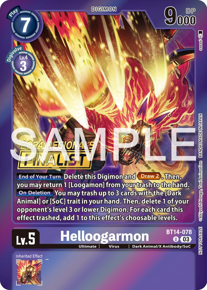 Image of Helloogarmon [BT14-078] (2024 Regionals Finalist) [Blast Ace Promos]