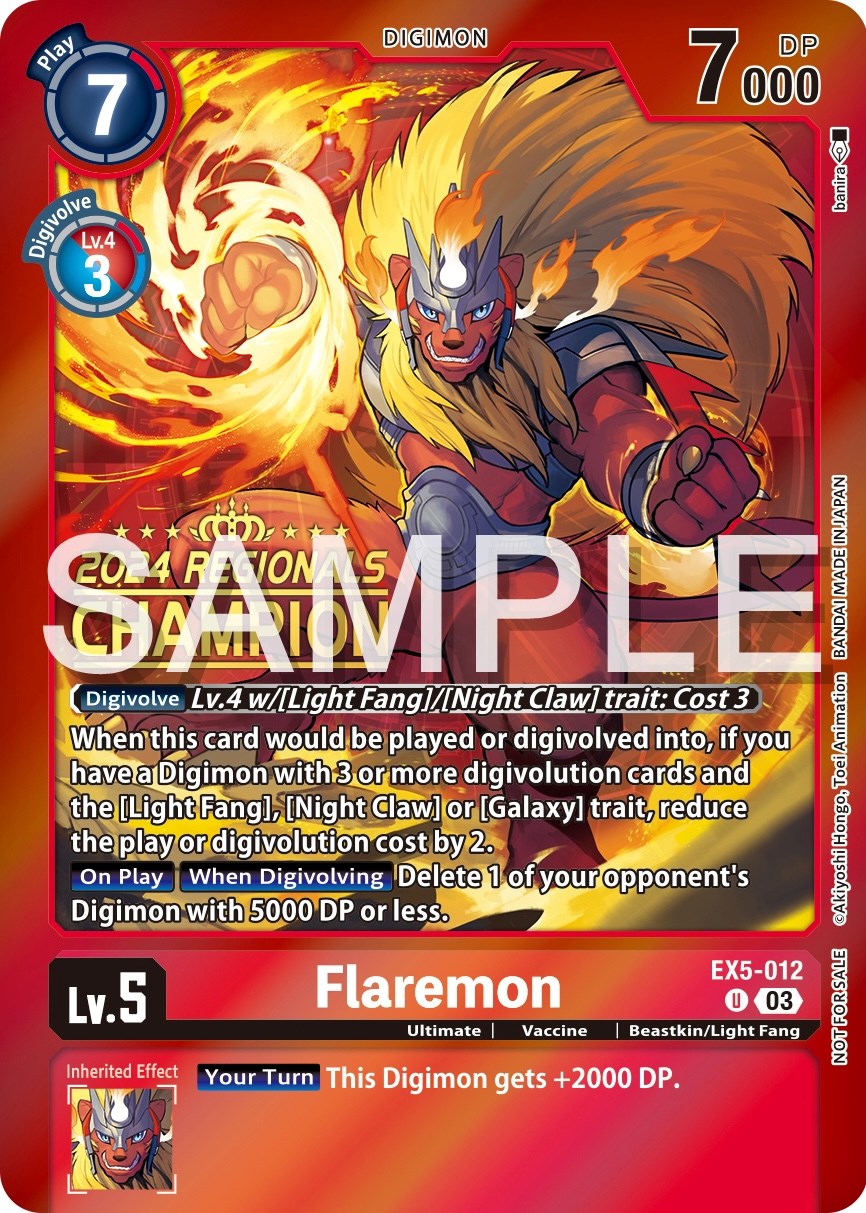 Image of Flaremon [EX5-012] (2024 Regionals Champion) [Animal Colosseum Promos]