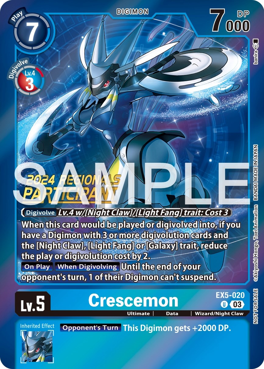 Image of Crescemon [EX5-020] (2024 Regionals Participant) [Animal Colosseum Promos]