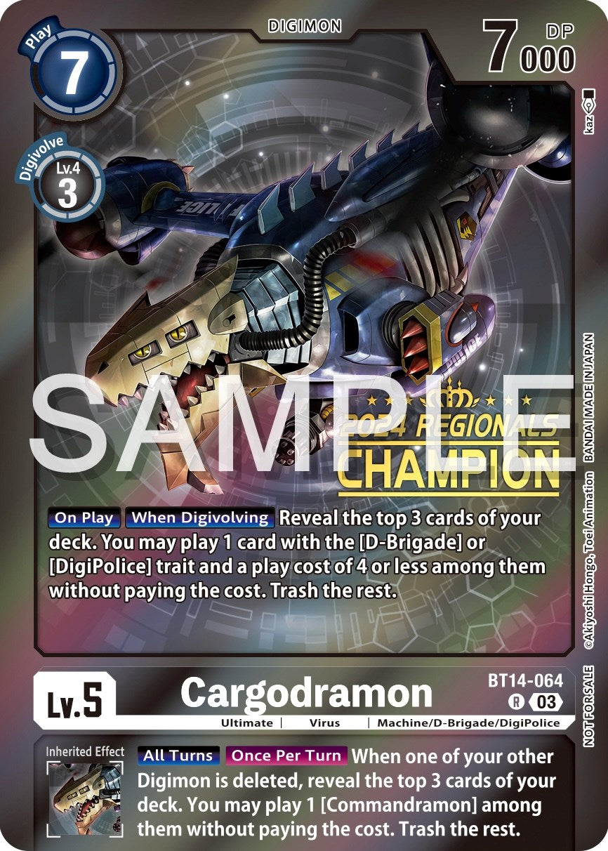 Image of Cargodramon [BT14-064] (2024 Regionals Champion) [Blast Ace Promos]