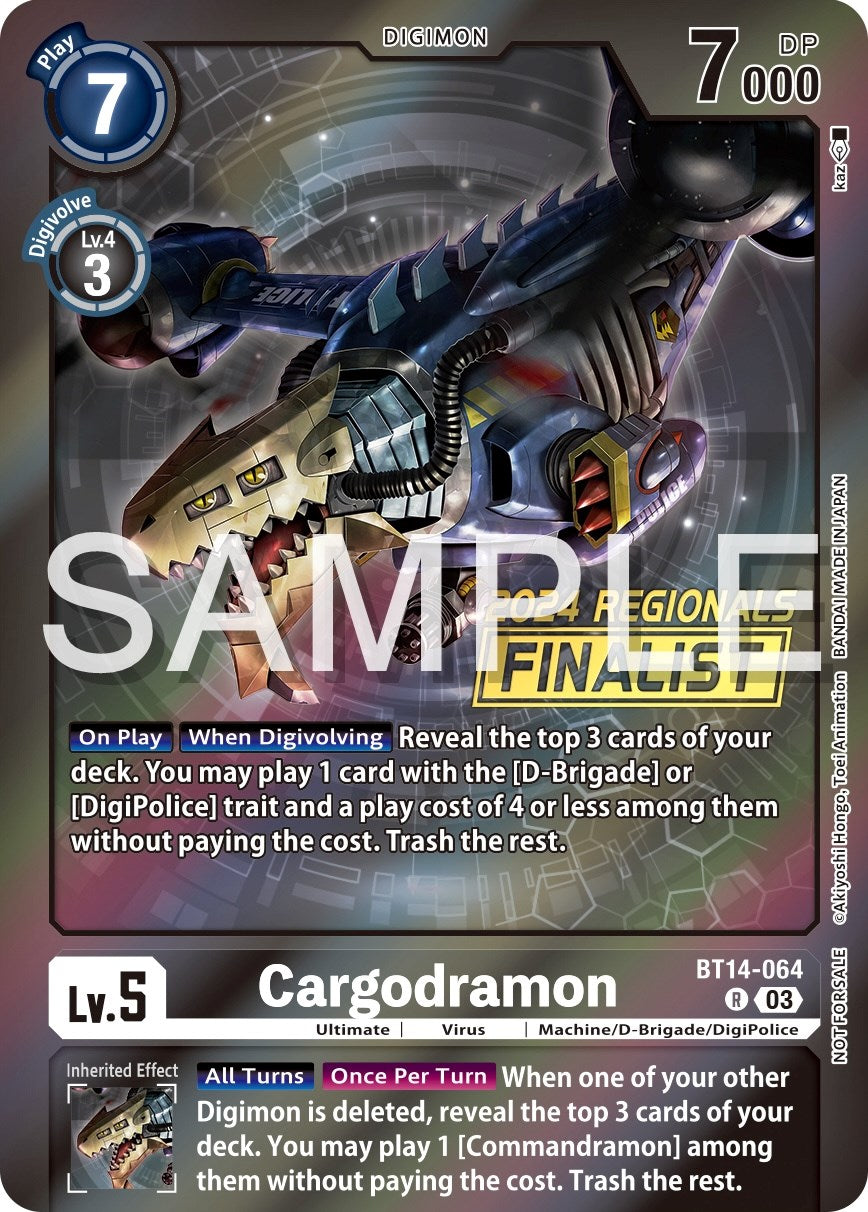 Image of Cargodramon [BT14-064] (2024 Regionals Finalist) [Blast Ace Promos]