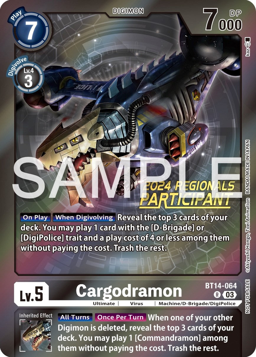 Image of Cargodramon [BT14-064] (2024 Regionals Participant) [Blast Ace Promos]
