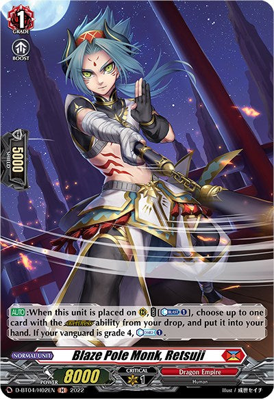 Image of Blaze Pole Monk, Retsuji (D-BT04/H02EN) [Awakening of Chakrabarthi]
