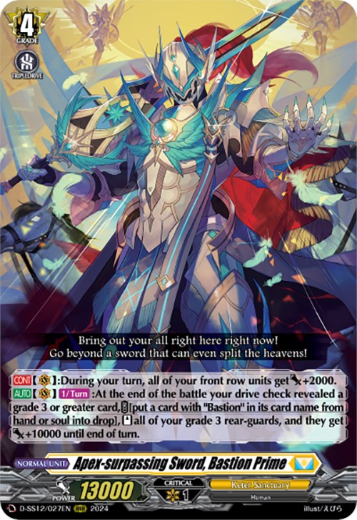 Image of Apex-surpassing Sword, Bastion Prime (D-SS12/027EN) [Triple Drive]