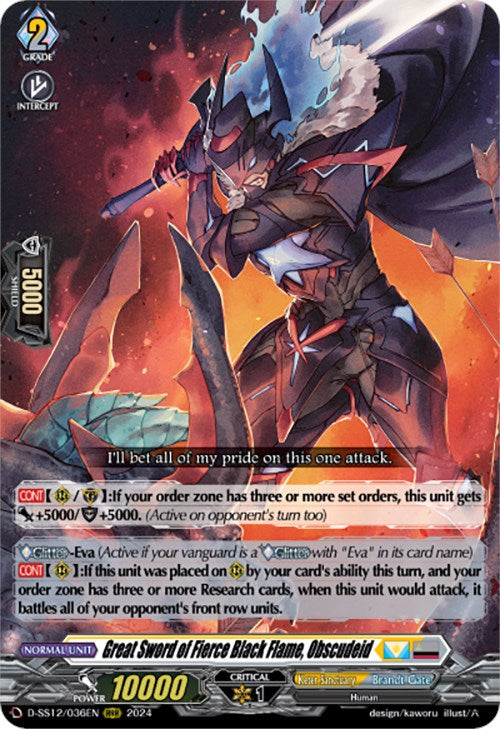 Image of Great Sword of Fierce Black Flame, Obscudeid (D-SS12/036EN) [Triple Drive]
