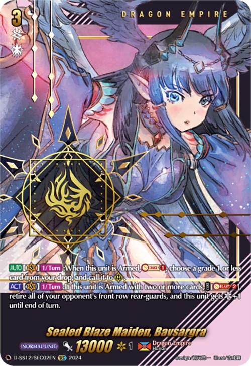 Image of Sealed Blaze Maiden, Bavsargra (D-SS12/SEC02EN) [Triple Drive]