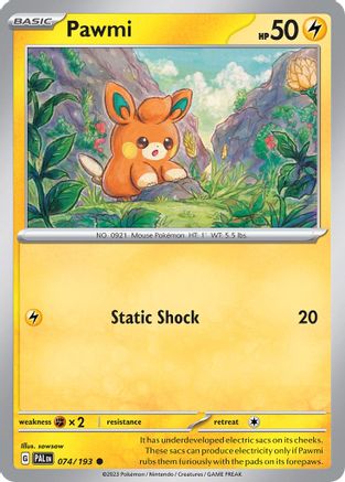 Image of Pawmi (074/193) (Cosmo Foil) [Scarlet & Violet: Paldea Evolved]