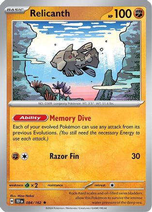 Image of Relicanth (084/162) (Theme Deck Exclusive) [Scarlet & Violet: Temporal Forces]