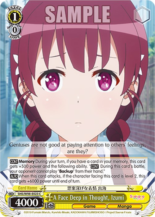 Image of A Face Deep in Thought, Izumi (SHS/W98-E023 C) [Saekano the Movie: Finale]