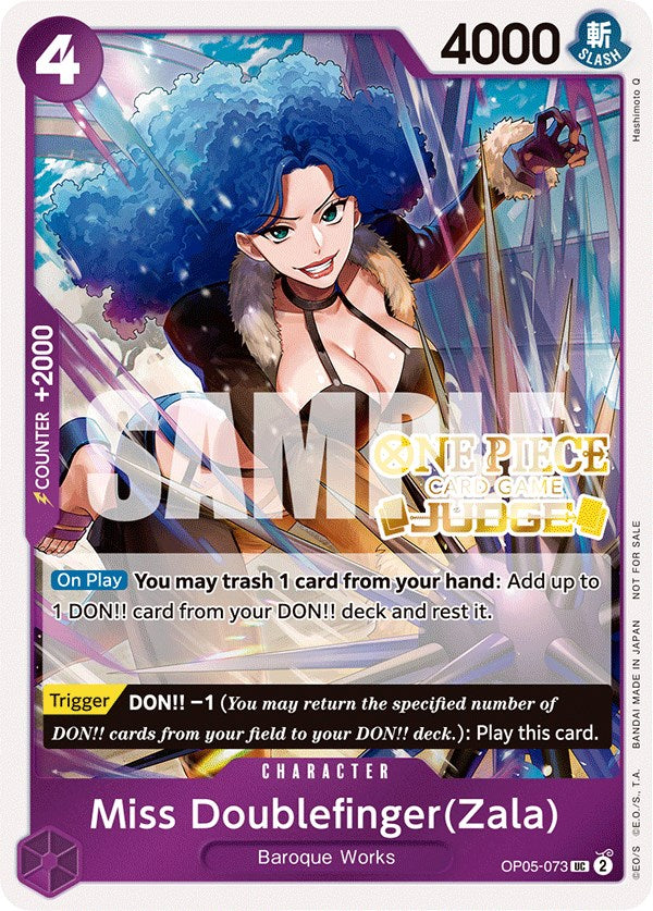 Image of Miss Doublefinger(Zala) (Judge Pack Vol. 3) [One Piece Promotion Cards]
