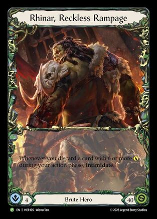 Image of Rhinar, Reckless Rampage [HER105] (Promo)  Rainbow Foil