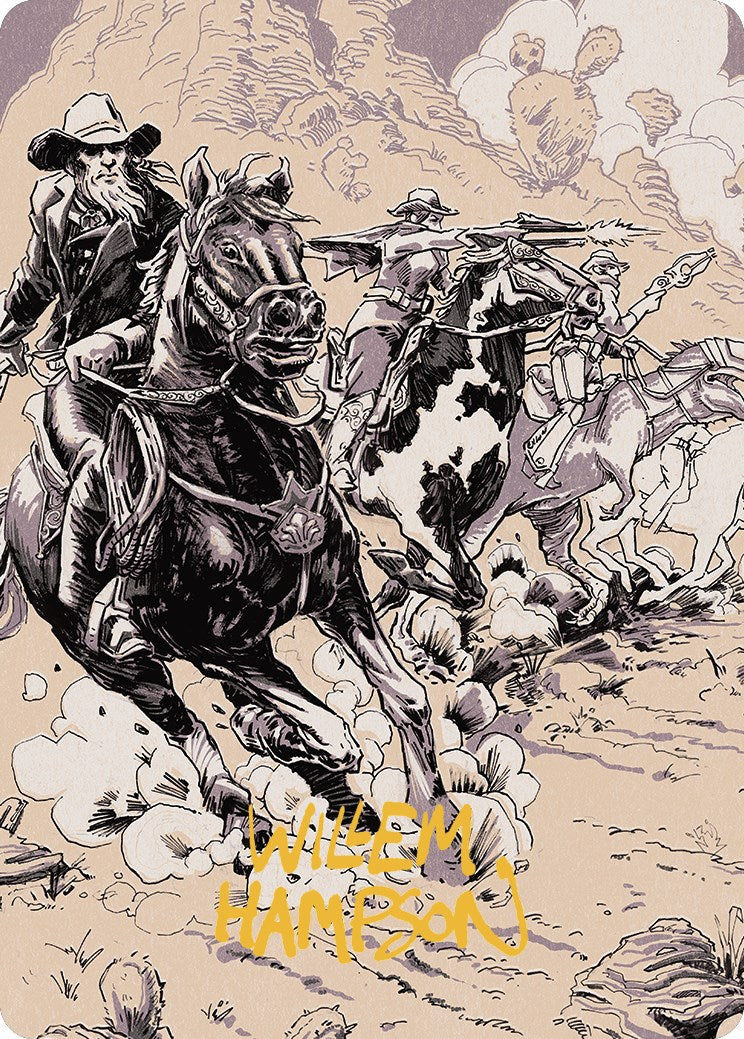 Image of Overwhelming Forces Art Card (Gold-Stamped Signature) [Outlaws of Thunder Junction Art Series]