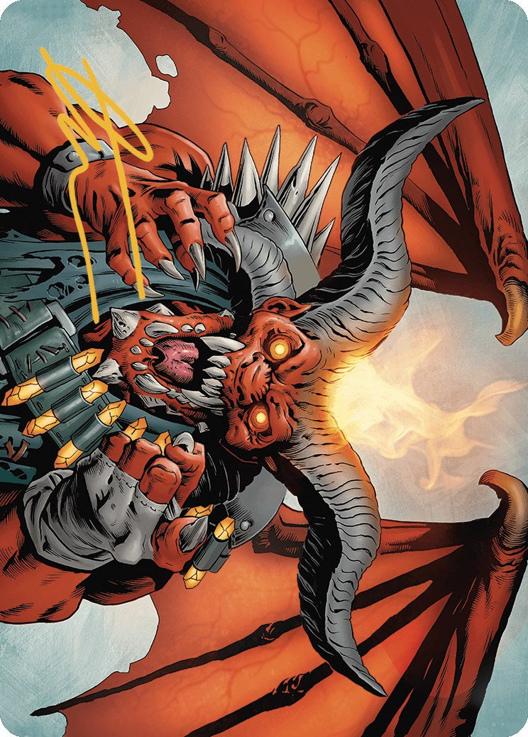Image of Rakdos, the Muscle Art Card (Gold-Stamped Signature) [Outlaws of Thunder Junction Art Series]