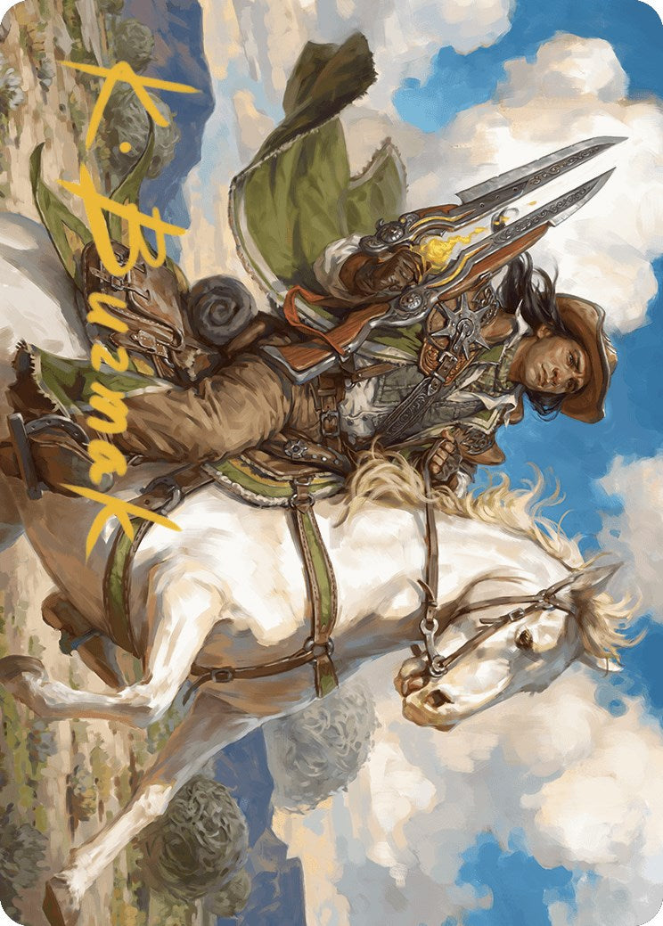 Image of Wylie Duke, Atiin Hero Art Card (Gold-Stamped Signature) [Outlaws of Thunder Junction Art Series]