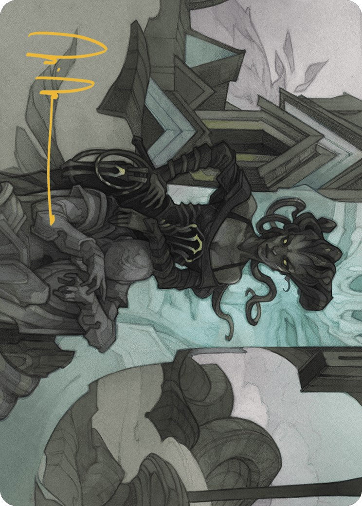 Image of Vraska Joins Up Art Card (Gold-Stamped Signature) [Outlaws of Thunder Junction Art Series]