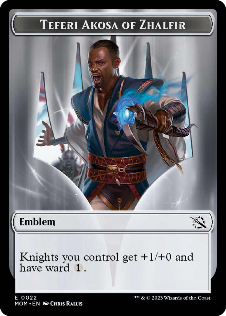 Image of Soldier // Teferi Akosa of Zhalfir Emblem Double-Sided Token [March of the Machine Tokens]