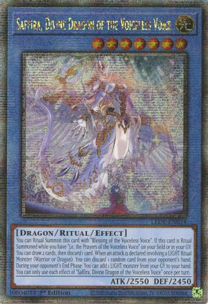 Image of Saffira, Divine Dragon of the Voiceless Voice (Quarter Century Secret Rare) [LEDE-EN034] Quarter Century Secret Rare