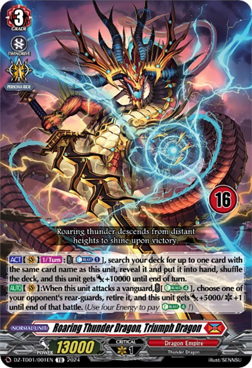 Image of Roaring Thunder Dragon, Triumph Dragon (16) (DZ-TD01/001EN) [Start Up Trial Deck: Dragon Empire]