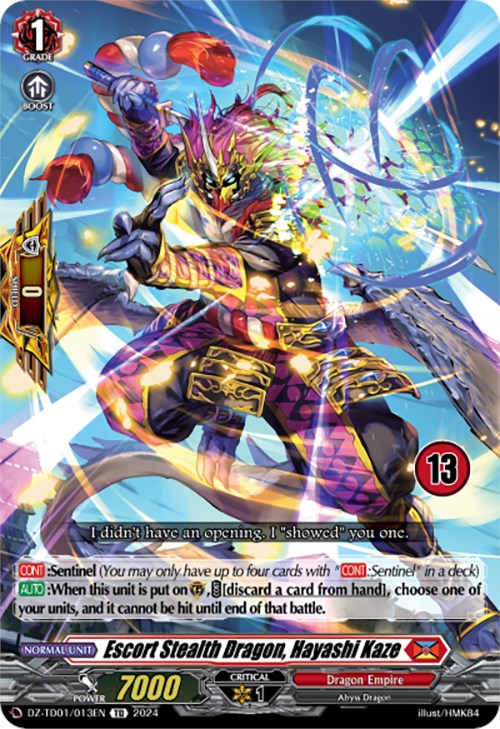Image of Escort Stealth Dragon, Hayashi Kaze (13) (DZ-TD01/013EN) [Start Up Trial Deck: Dragon Empire]