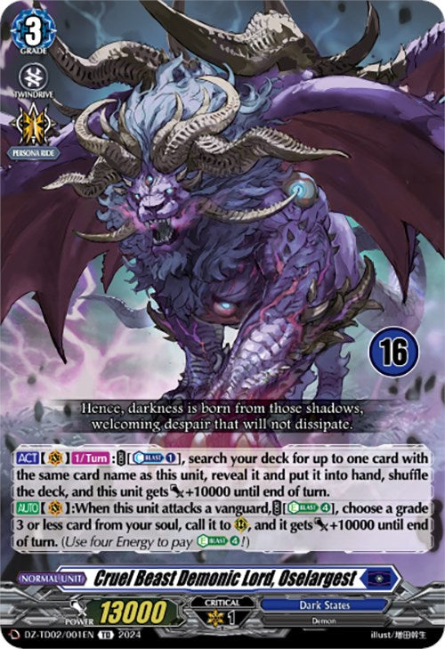 Image of Cruel Beast Demonic Lord, Oselargest (16) (DZ-TD02/001EN) [Start Up Trial Deck: Dark States]