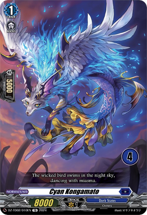 Image of Cyan Kongamato (4) (DZ-TD02/010EN) [Start Up Trial Deck: Dark States]