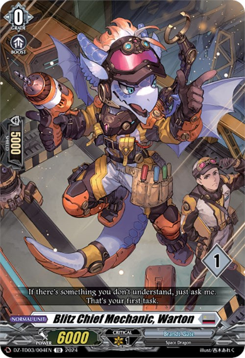 Image of Blitz Chief Mechanic, Warton (1) (DZ-TD03/004EN) [Start Up Trial Deck: Brandt Gate]