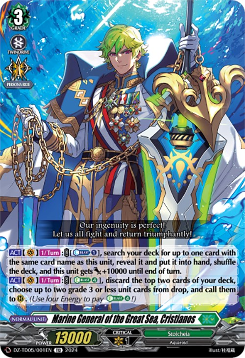 Image of Marine General of the Great Sea, Cristianos (DZ-TD05/001EN) [Start Up Trial Deck: Stoicheia]