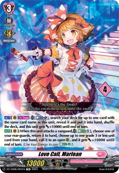 Image of Love Call, Marlean (4) (DZ-TD06/001EN) [Start Up Trial Deck: Lyrical Monasterio]