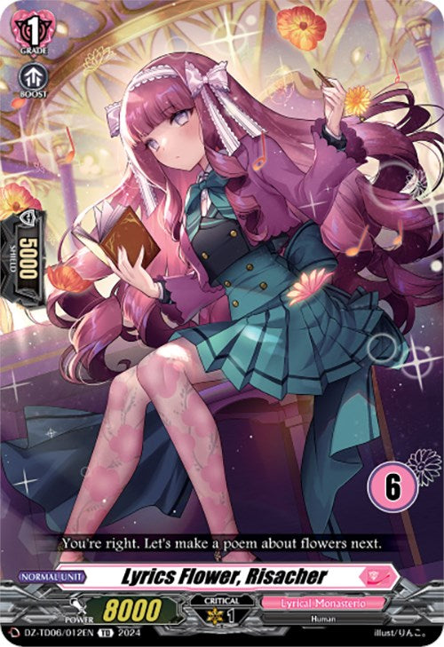 Image of Lyrics Flower, Risacher (6) (DZ-TD06/012EN) [Start Up Trial Deck: Lyrical Monasterio]