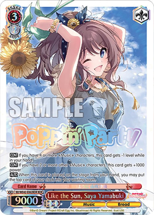 Image of Like the Sun, Saya Yamabuki (BD/WE42-E062BDR BDR) [BanG Dream! Girls Band Party! Countdown Collection]