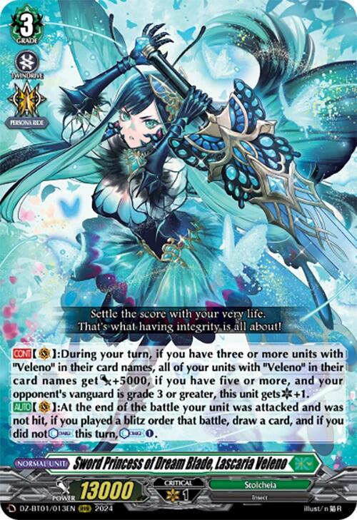 Image of Sword Princess of Dream Blade, Lascaria Veleno (DZ-BT01/013EN) [Fated Clash]