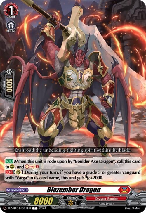 Image of Blazembar Dragon (DZ-BT01/081EN) [Fated Clash]