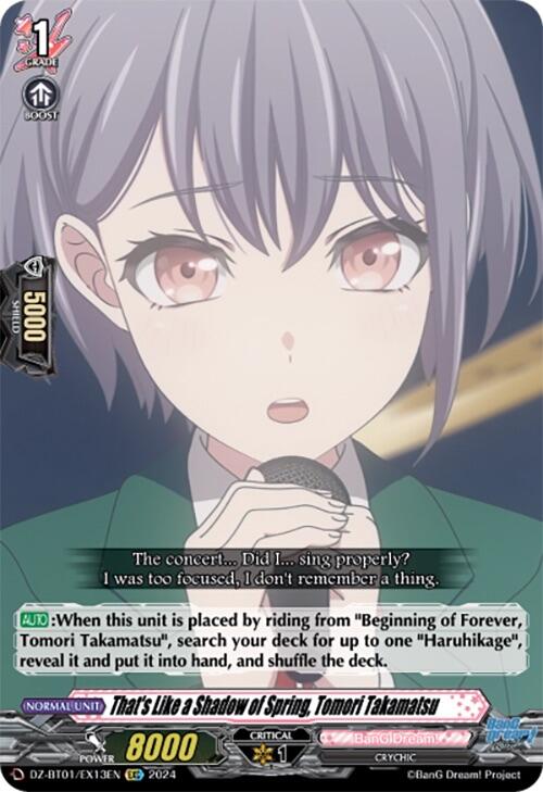 Image of That's Like a Shadow of Spring, Tomori Takamatsu (EXC) (DZ-BT01/EX13EN) [Fated Clash]