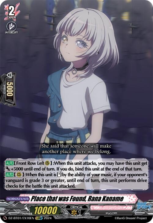 Image of Place that was Found, Rana Kaname (EXRRR) (DZ-BT01/EX16EN) [Fated Clash]