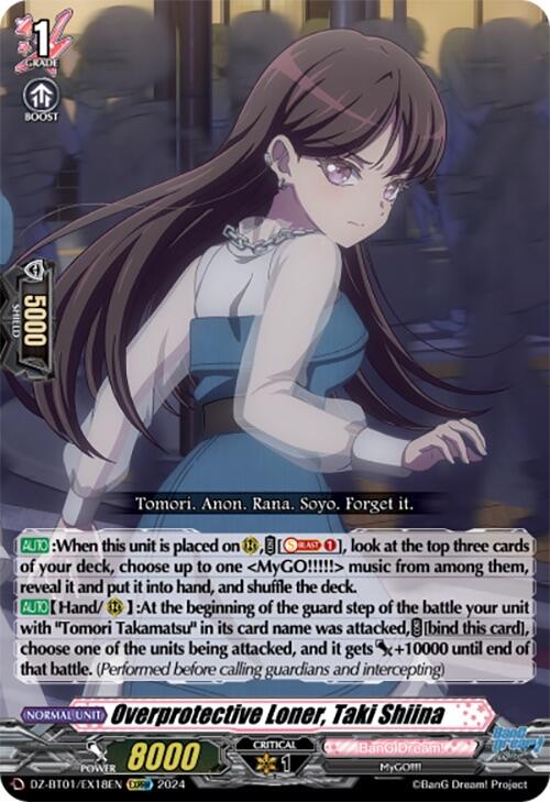 Image of Overprotective Loner, Taki Shiina (EXRRR) (DZ-BT01/EX18EN) [Fated Clash]